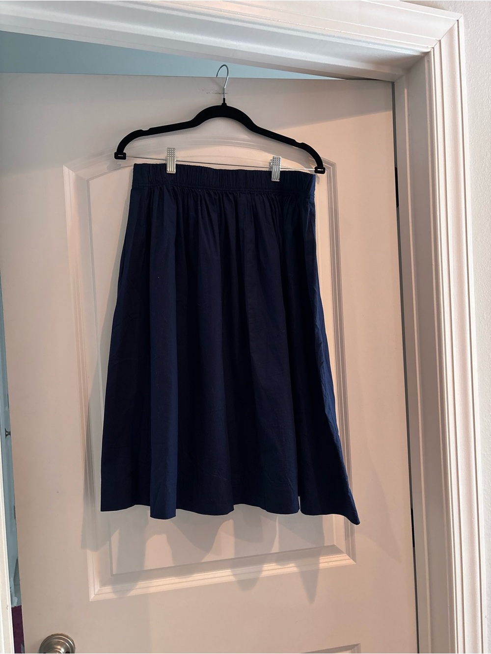 J. Crew Factory Navy Button-Front Circle Skirt - Picture 3 of 3